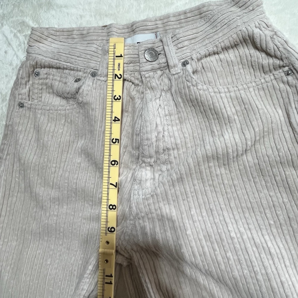BDG High Rise Baggy Corduroy Pants Women Size 25 Cream Ivory Wide Leg Relaxed - Picture 6 of 10